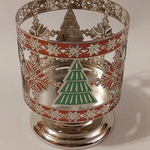 Bath & Body Works Christmas Tree Snowflake Candle Evergreen Fair Isle Pedestal